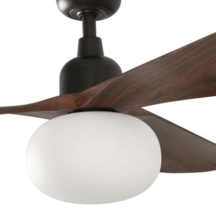FARO 34362WT-11L - Ceiling fan OUTWOOD L 1xE27/15W/230V brown/black d. 150 cm Wi-Fi Tuya IP44 + remote control
