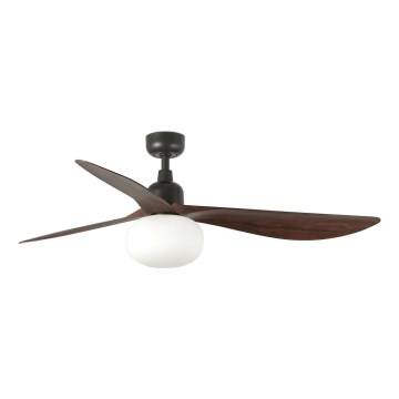 FARO 34362WT-11L - OUTWOOD L ceiling fan 1xE27/15W/230V brown/black Ø 150 cm Wi‑Fi Tuya IP44 + remote control