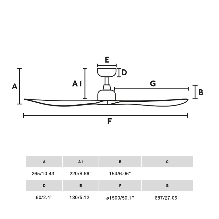FARO 34363WT - Ceiling fan OUTWOOD L white d. 150 cm Wi-Fi Tuya IP44 + remote control
