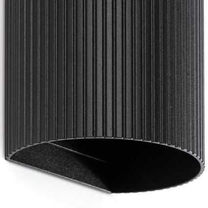 FARO 40543 - Wall light SOLE 2xGU10/8W/230V black corrugated round