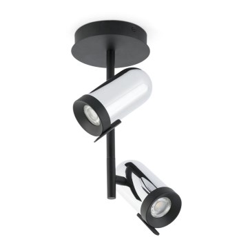 Faro 43534 - Spotlight ORLEANS 2xGU10/8W/230V silver/black