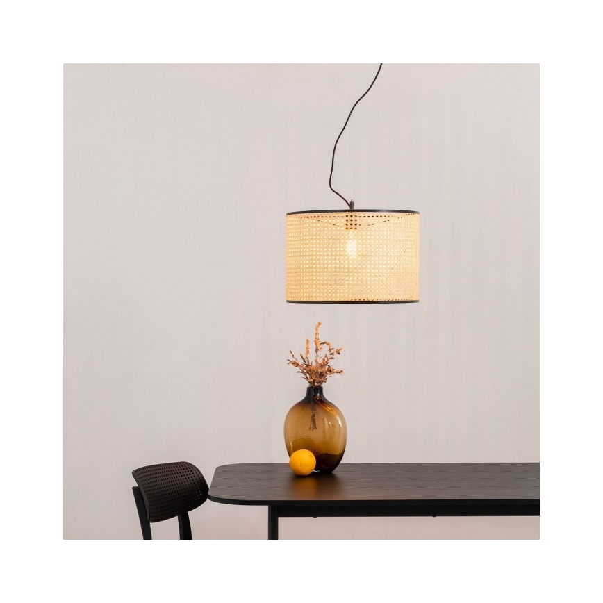 FARO 64314-48 - Chandelier on a string MAMBO 1xE27/15W/230V rattan/black