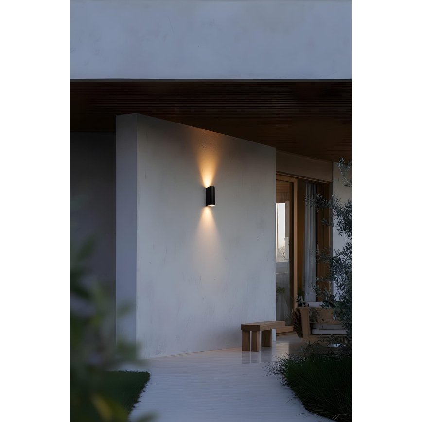 FARO 70327 - ESTELA Outdoor Wall Light 2x GU10/5W/230V IP65 Black