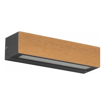 FARO 71898 - LAKO LED Outdoor Wall Light LED/8W/230V IP65 Black/Wood