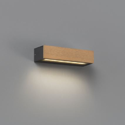 FARO 71898 - LAKO LED Outdoor Wall Light LED/8W/230V IP65 Black/Wood