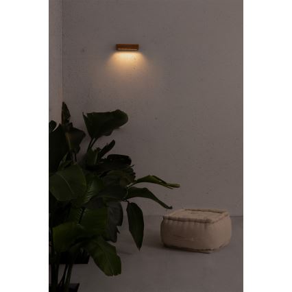 FARO 71898 - LAKO LED Outdoor Wall Light LED/8W/230V IP65 Black/Wood