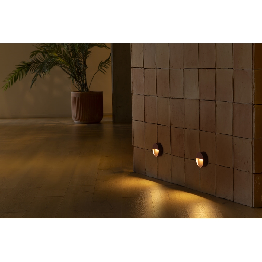 FARO 71962 - LED Staircase Light DUNE LED/3W/230V 2200/2700/3200/4000K IP65 round brown