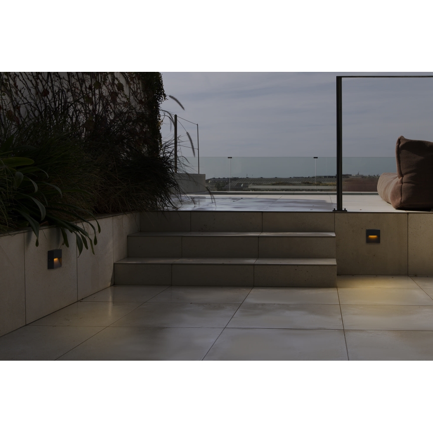 FARO 71963 - DUNE LED Staircase Light LED/3W/230V 2200/2700/3200/4000K IP65 Anthracite Square
