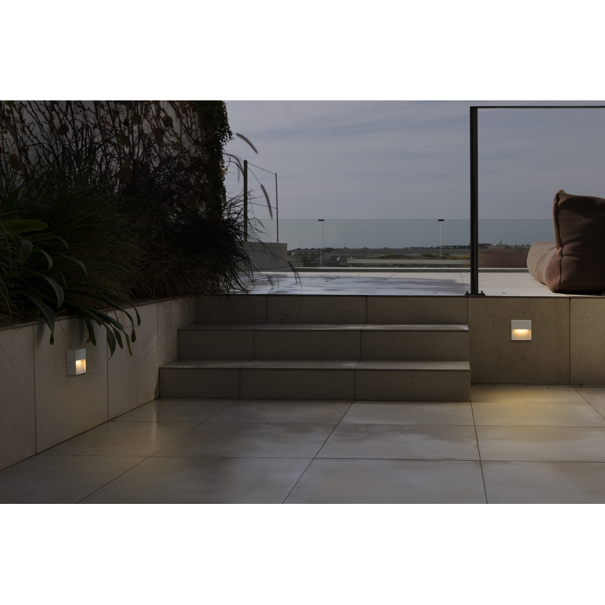 FARO 71964 - DUNE LED Staircase Light LED/3W/230V 2200/2700/3200/4000K IP65 white square