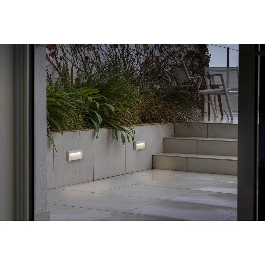 FARO 71967 - DUNE LED Staircase Light LED/6W/230V 2200/2700/3200/4000K IP65 white rectangular