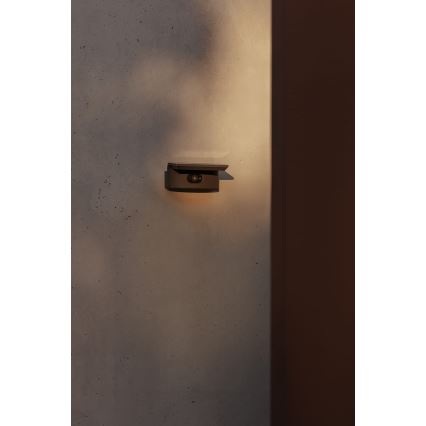 FARO 74456 - Solar LED Wall Light with LUMA Sensor, 5W LED / 3.7/230V, IP65, Anthracite