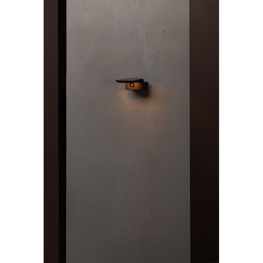 FARO 74456 - Solar LED Wall Light with LUMA Sensor, 5W LED / 3.7/230V, IP65, Anthracite