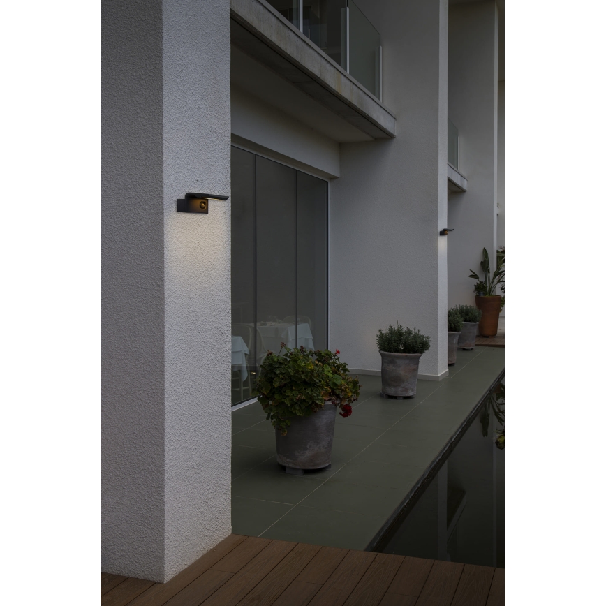FARO 74456 - Solar LED Wall Light with LUMA Sensor, 5W LED / 3.7/230V, IP65, Anthracite
