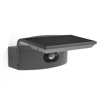 FARO 74456 - Solar LED Wall Light with LUMA Sensor, 5W LED / 3.7/230V, IP65, Anthracite