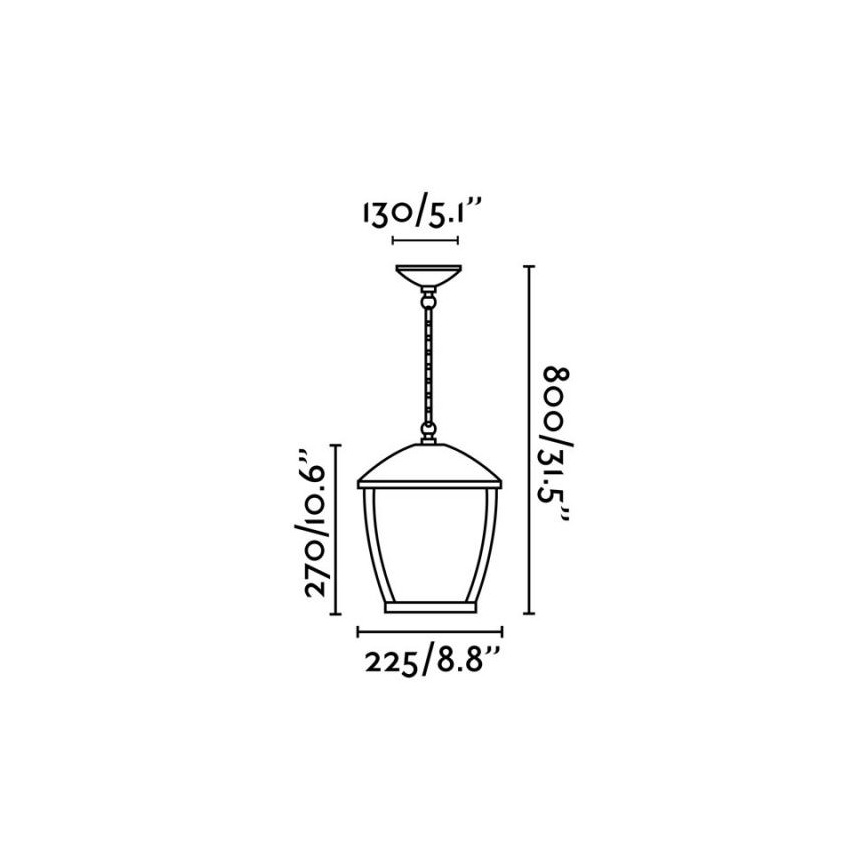 FARO 75002 - Outdoor chandelier on a chain WILMA 1xE27/100W/230V IP44