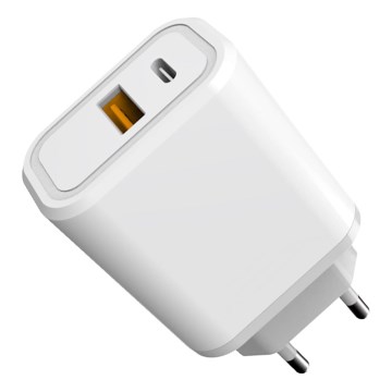 Fast charging adapter Power Delivery 30W USB-C + USB-A white