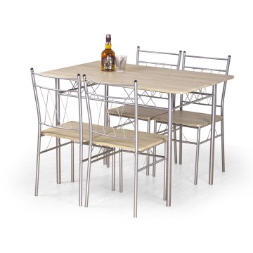 FAUST dining set, metal/Sonoma Oak