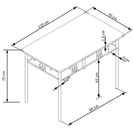 FAUST dining set, metal/Sonoma Oak