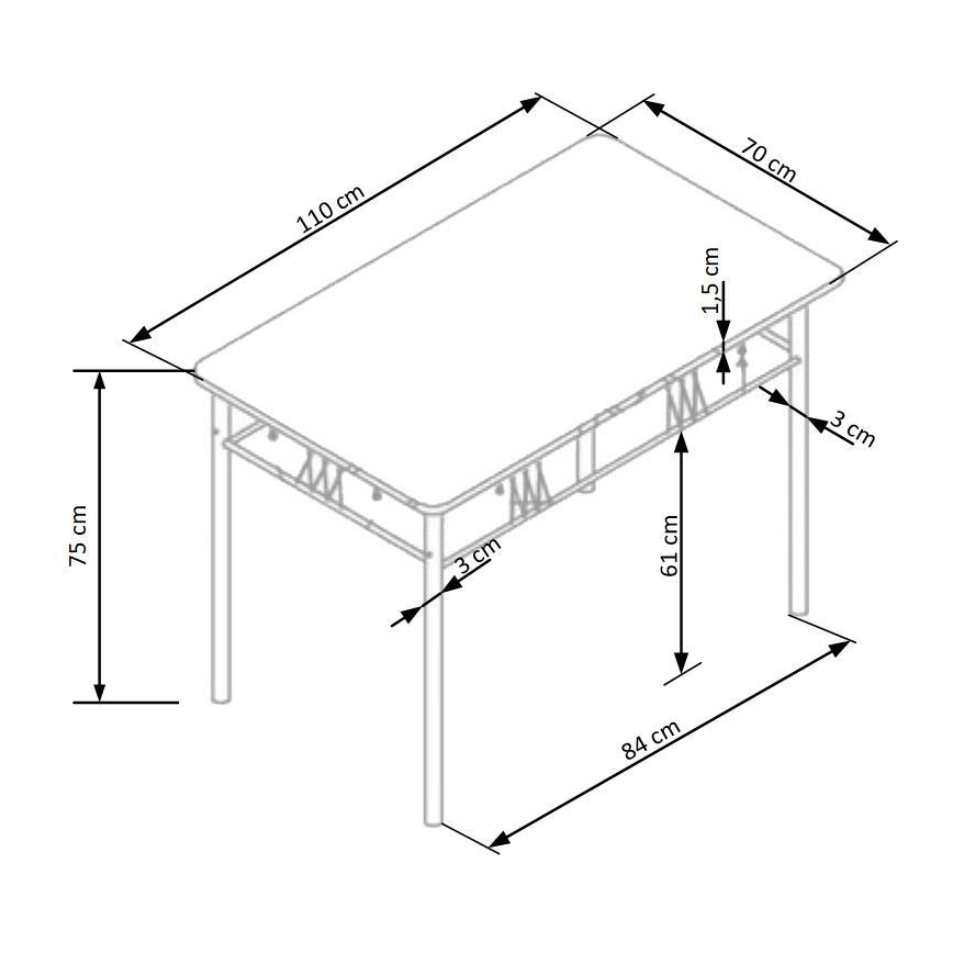 FAUST dining set, metal/Sonoma Oak