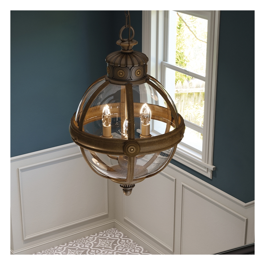 Feiss - Chandelier on a chain ADAMS 3xE14/60W/230V bronze