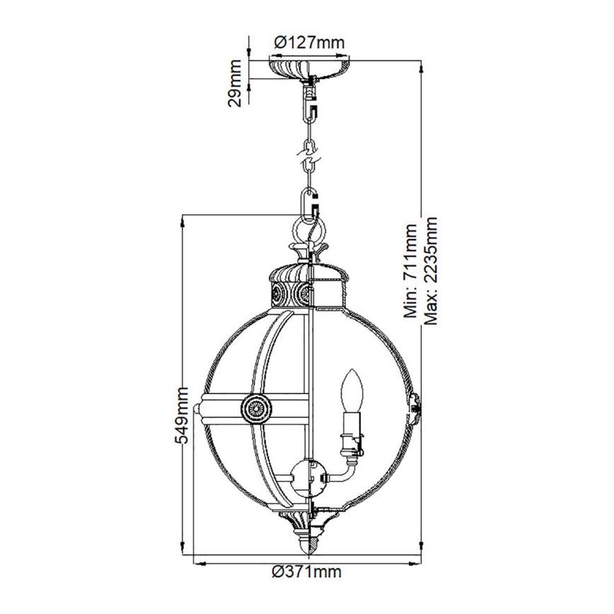 Feiss - Chandelier on a chain ADAMS 3xE14/60W/230V bronze