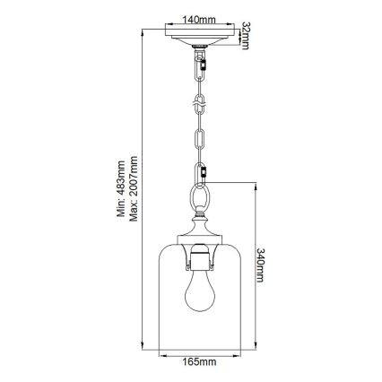 Feiss - Chandelier on a chain HOUNSLOW 1xE27/60W/230V