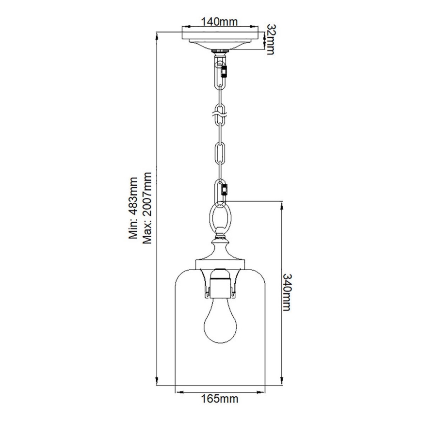 Feiss - Chandelier on a chain HOUNSLOW 1xE27/60W/230V