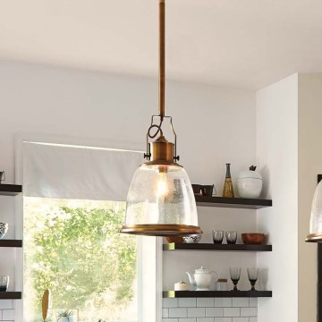 Feiss - Chandelier on a pole HOBSON 1xE27/60W/230V bronze