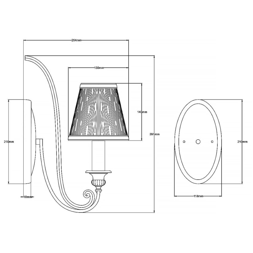Feiss - Wall light ABBEY 1xE14/40W/230V