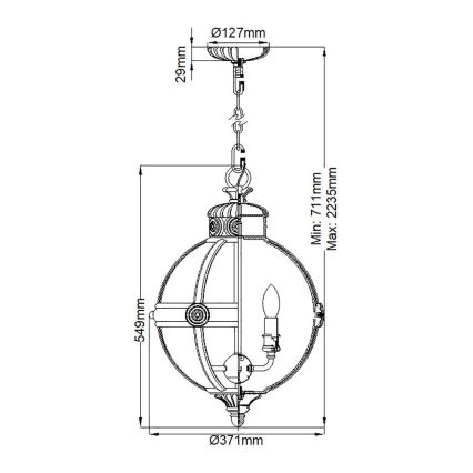 Feiss - Chandelier on a chain ADAMS 3xE14/60W/230V gold