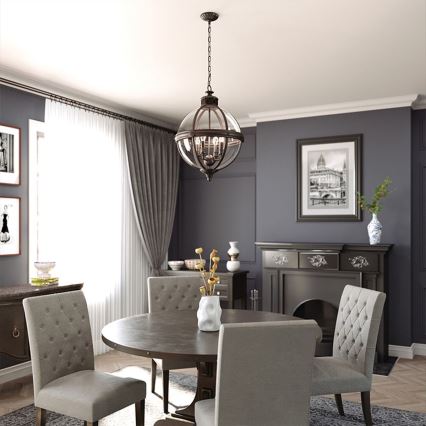 Feiss - Chandelier on a chain ADAMS 4xE14/60W/230V bronze
