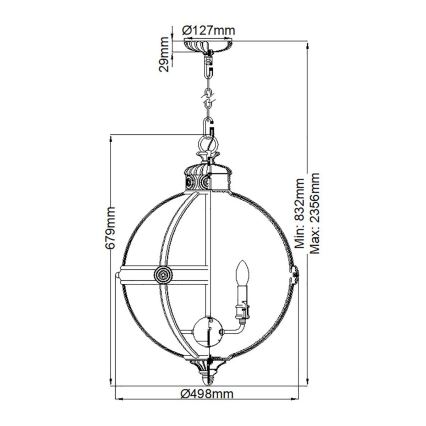 Feiss - Chandelier on a chain ADAMS 4xE14/60W/230V gold