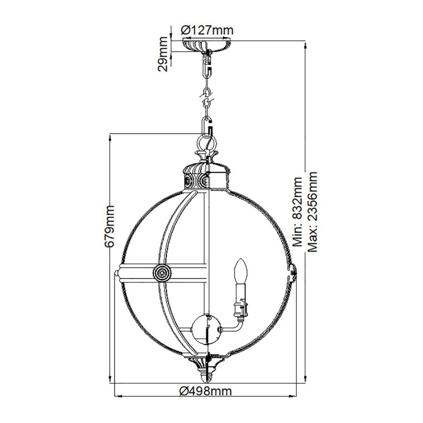 Feiss - Chandelier on a chain ADAMS 4xE14/60W/230V gold