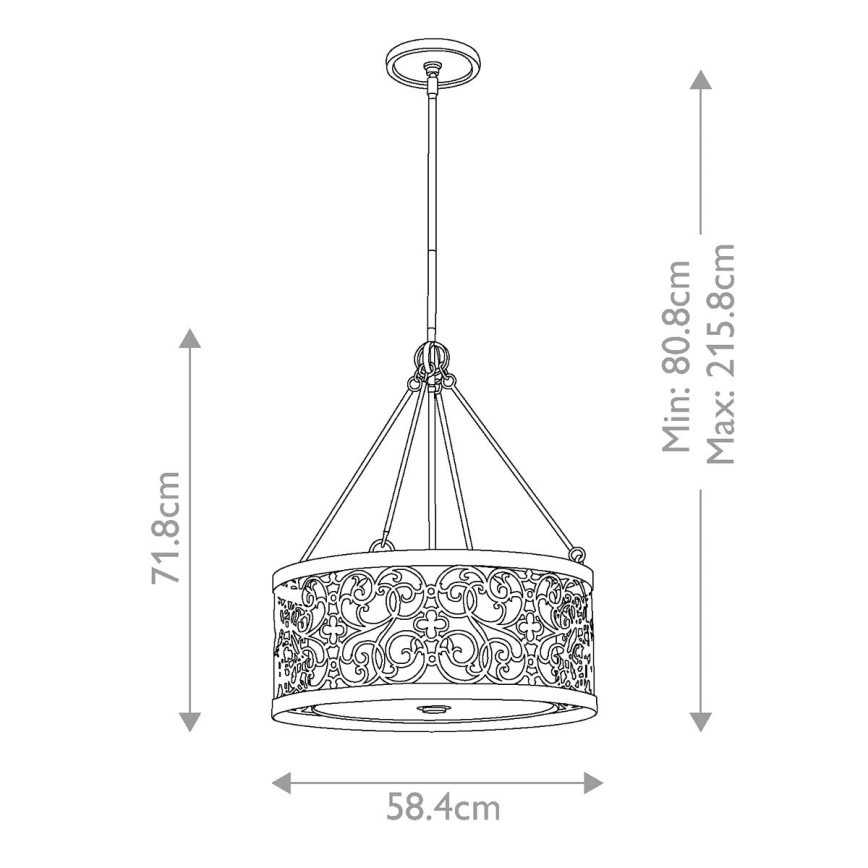 Feiss - ARABESQUE Rod Chandelier 4xE27/60W/230V, Gold