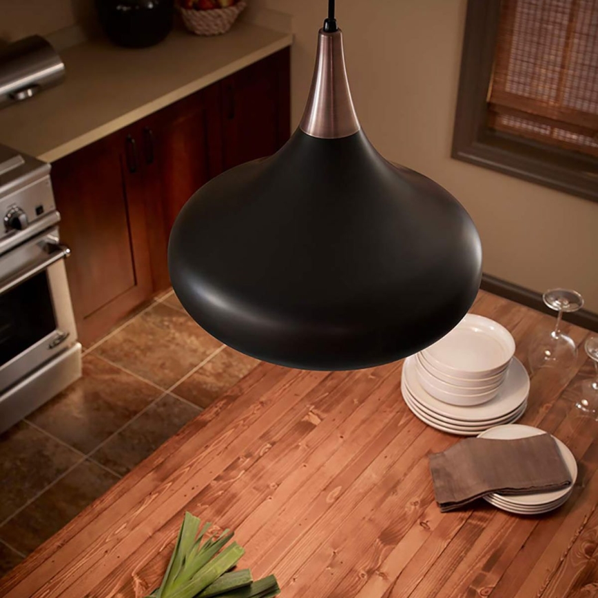 Feiss - Cable Pendant BESO 1xE27/60W/230V dia. 25.4 cm Black/Copper