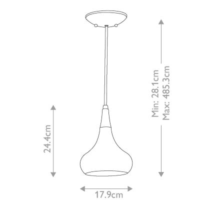Feiss - BESO Cable Pendant Light 1xE27/60W/230V Ø 17.9 cm Black/Copper