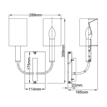 Feiss - Wall light BRIANNA 2xE14/60W/230V