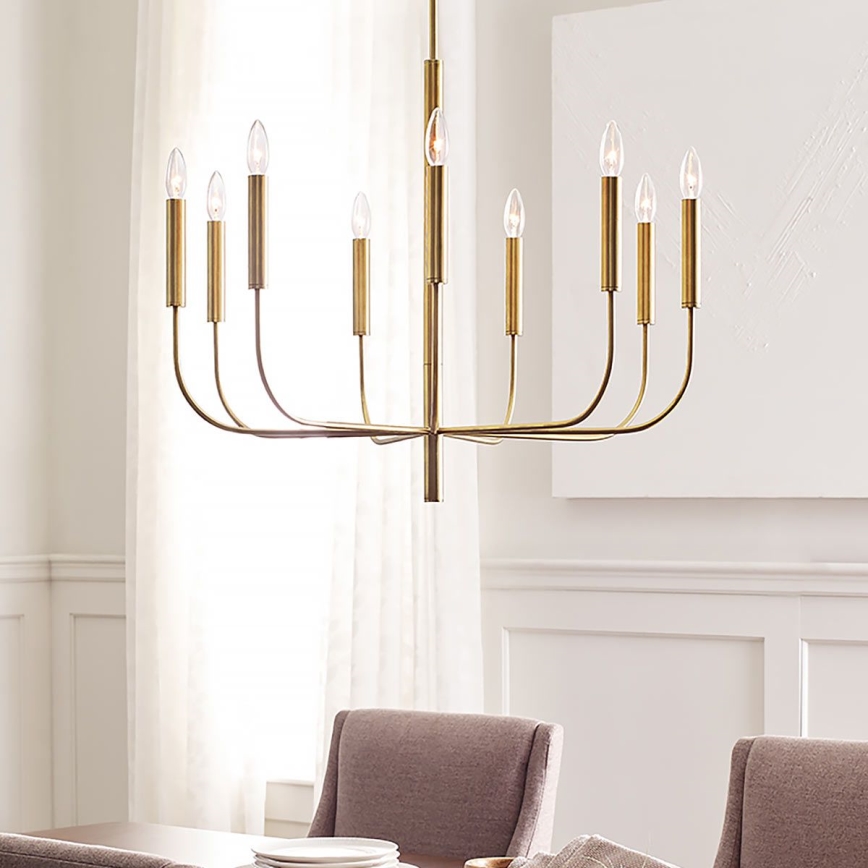 Feiss - Chandelier on a pole BRIANNA 9xE14/60W/230V