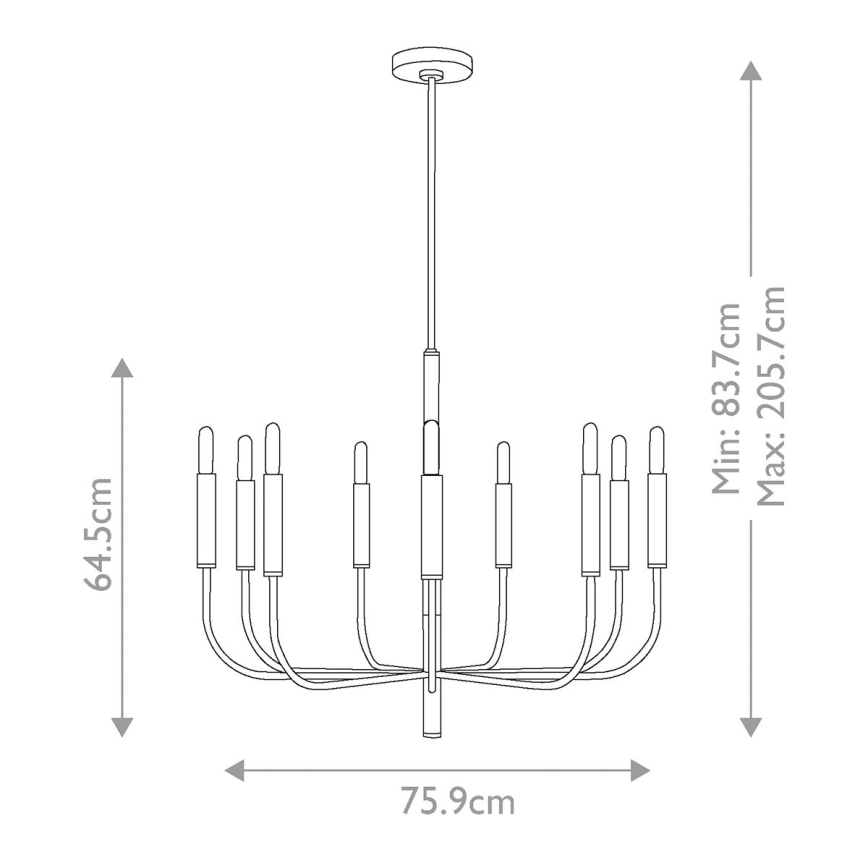 Feiss - Chandelier on a pole BRIANNA 9xE14/60W/230V
