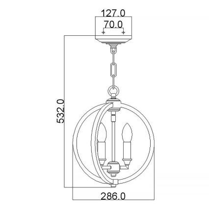 Feiss - Chandelier on a chain CORINNE 3xE14/60W/230V