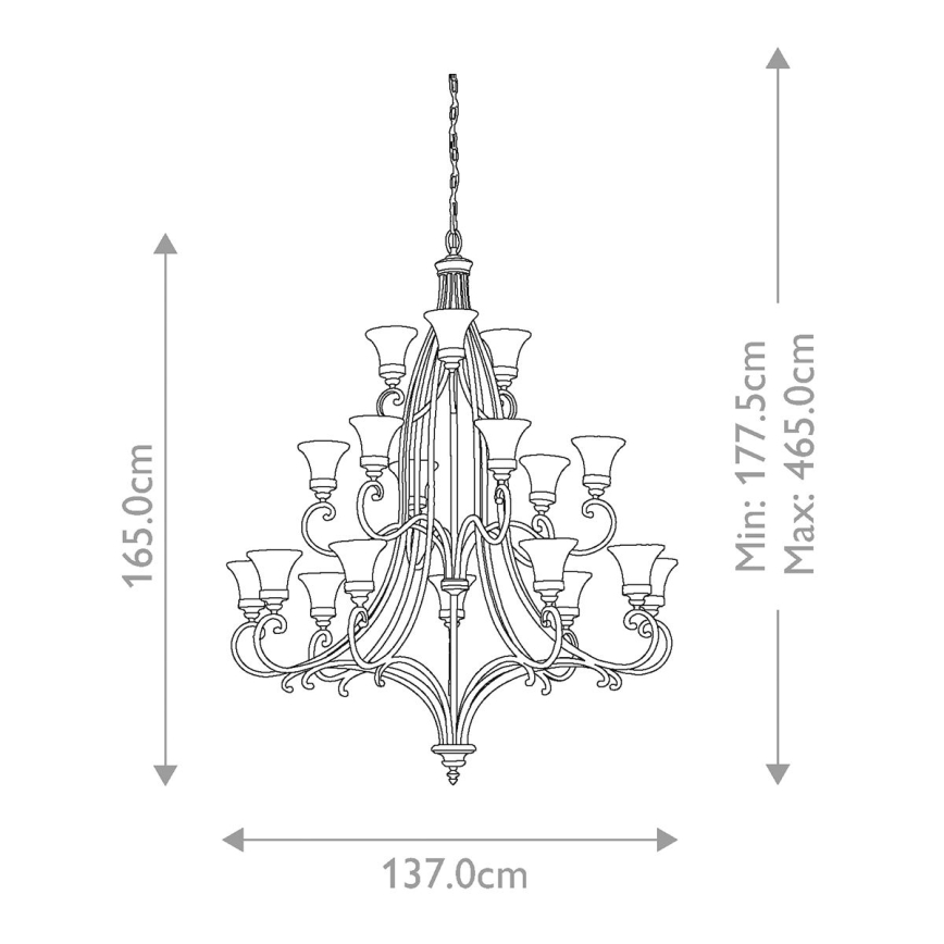 Feiss - Chandelier on a chain DRAWING ROOM 18xE27/60W/230V