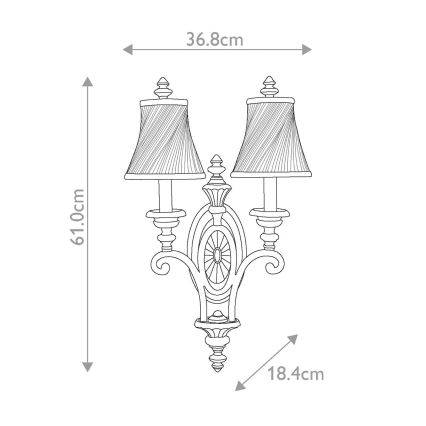 Feiss - Wall light DRAWING ROOM 2xE14/60W/230V