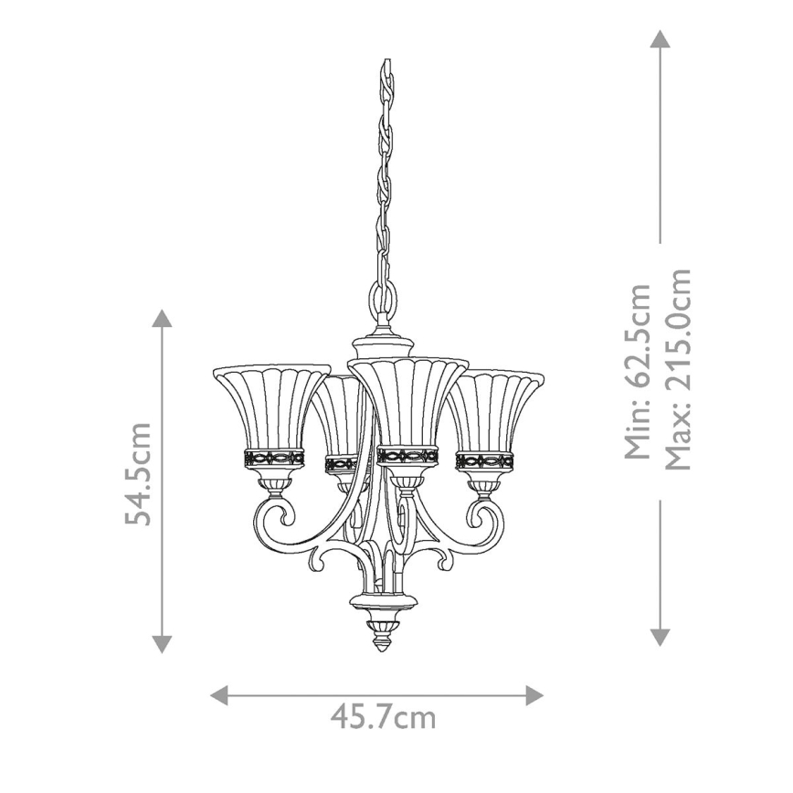 Feiss - Chandelier on a chain DRAWING ROOM 4xE27/60W/230V