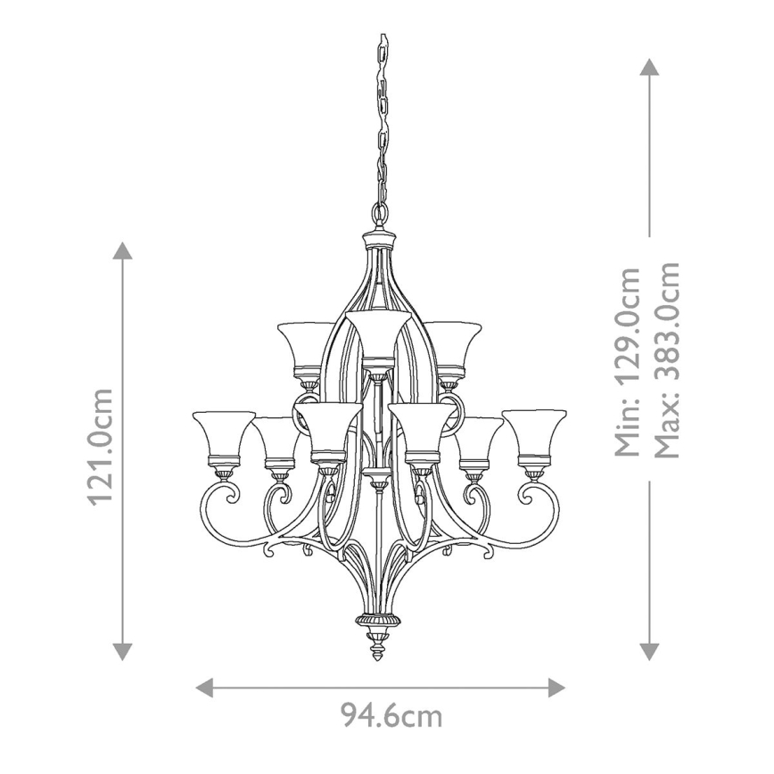 Feiss - Chandelier on a chain DRAWING ROOM 9xE27/60W/230V