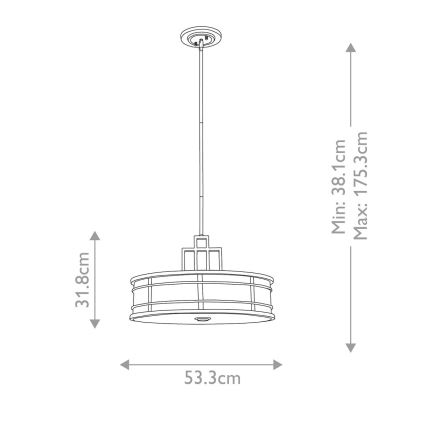 Feiss - Chandelier on a pole FUSION 3xE27/60W/230V