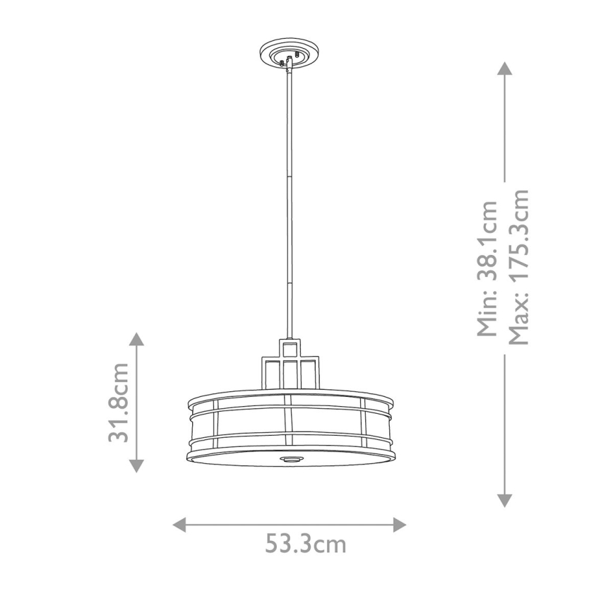 Feiss - Chandelier on a pole FUSION 3xE27/60W/230V