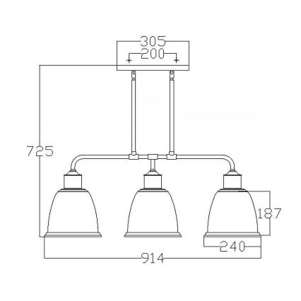 Feiss - HOBSON 3-Light Rod Pendant 3xE27/60W/230V Bronze