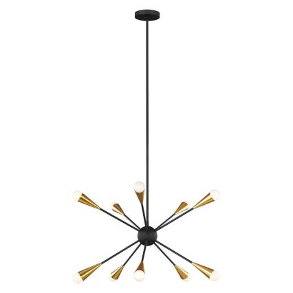 Feiss - LED Chandelier on a pole JAX 10xG9/3W/230V black/gold