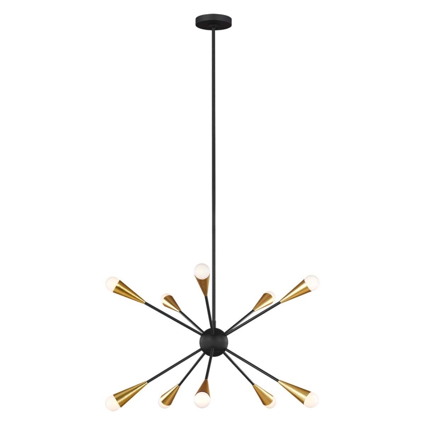 Feiss - LED Chandelier on a pole JAX 10xG9/3W/230V black/gold