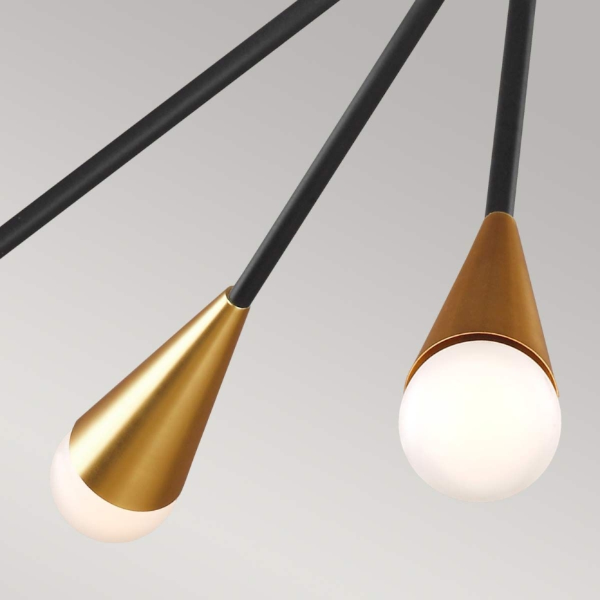 Feiss - LED Chandelier on a pole JAX 10xG9/3W/230V black/gold